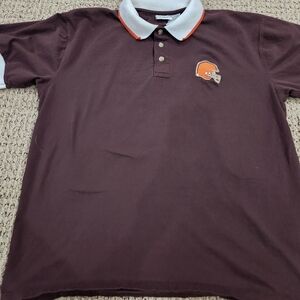 Mens Vintage 2000 The Edge Cleveland Browns Script golf shirt polo large brown